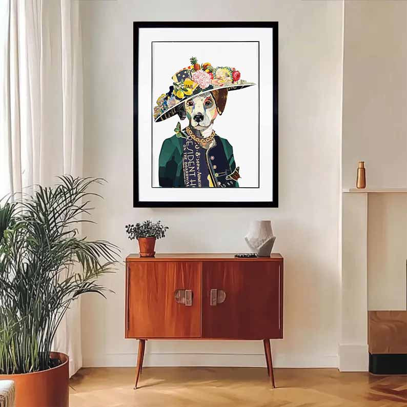 Pet Dog portraits regal pet portrait Wall Decor Pet Collage Wall Art