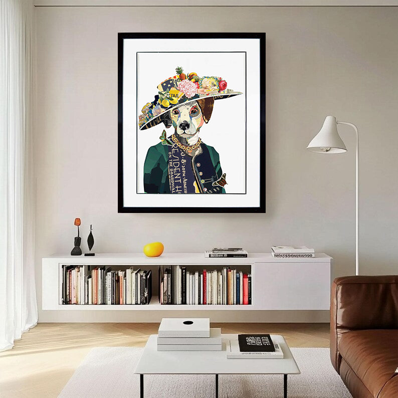 Pet Dog portraits regal pet portrait Wall Decor Pet Collage Wall Art
