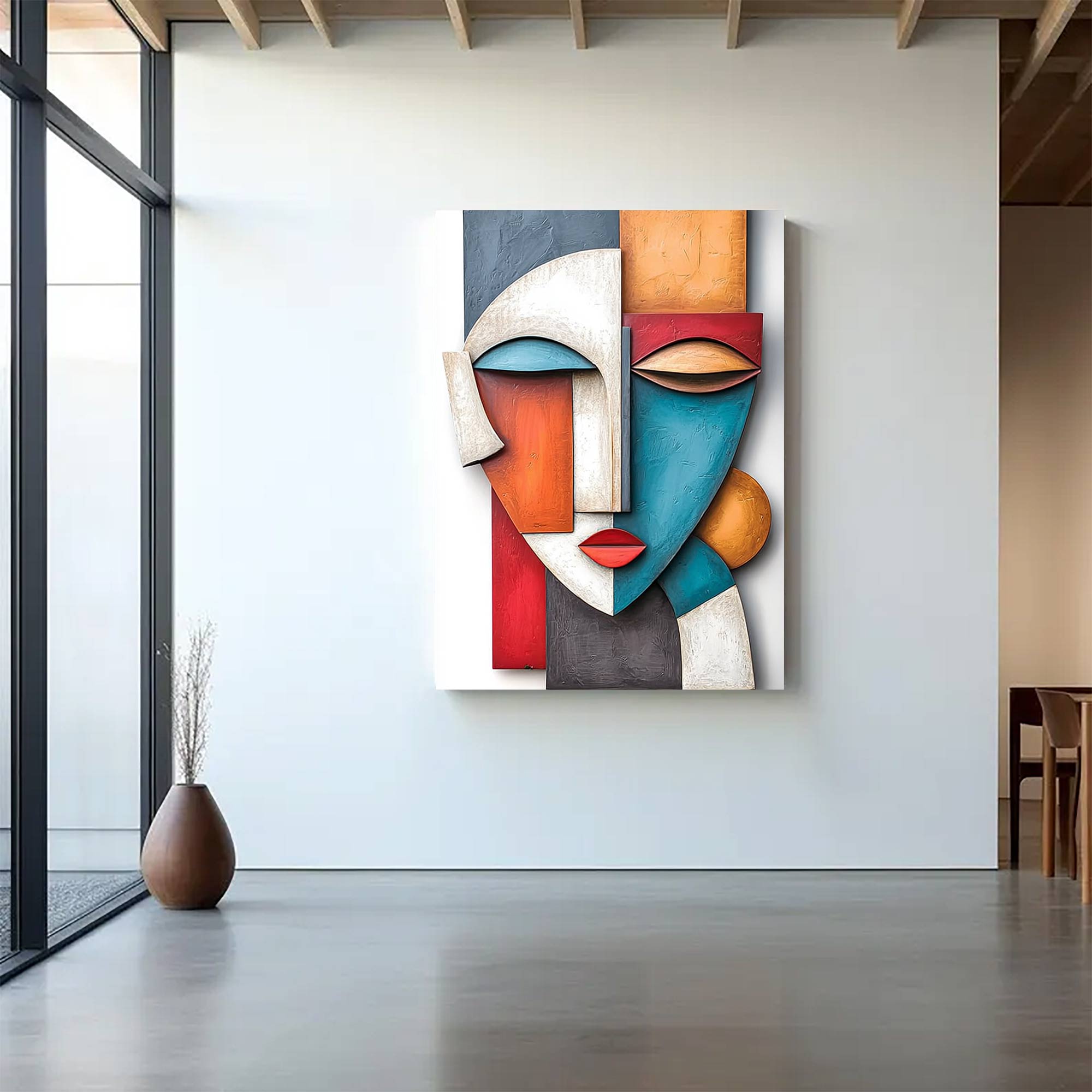 face 3D Textured Wall Decor face Sculptured art Painting Face painting