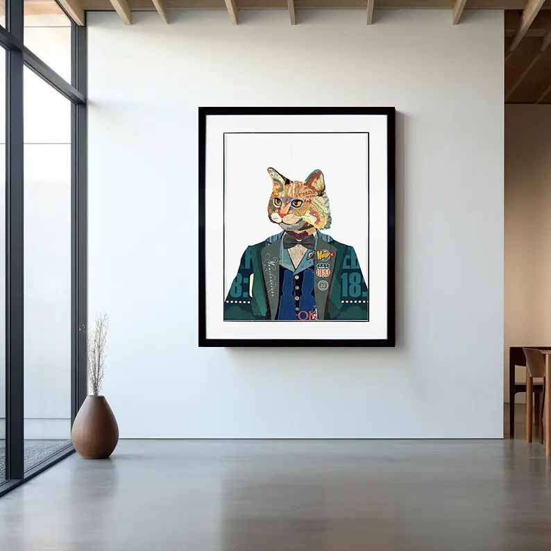 Pet cat portraits Pet Aristocracy Wall Decor Collage Wall Art