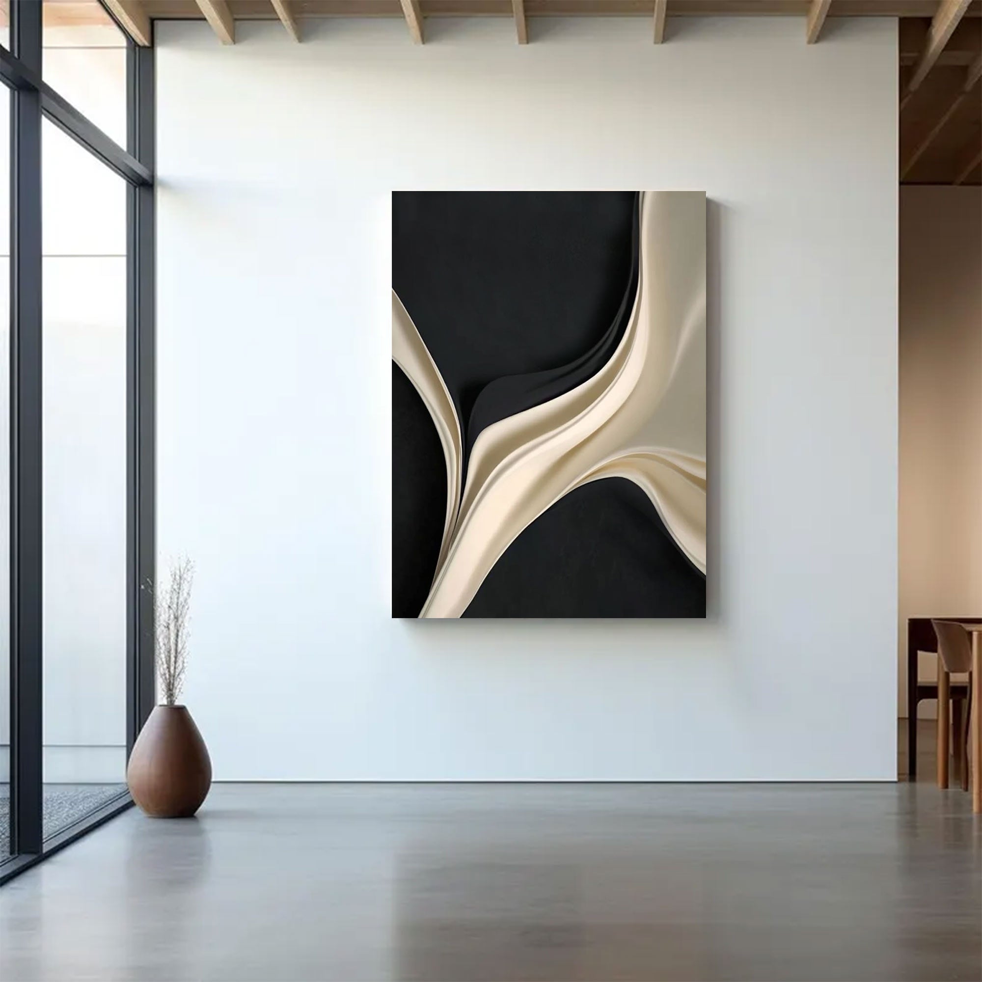 Black and white texture wall decor wood sculpture wall decor painting