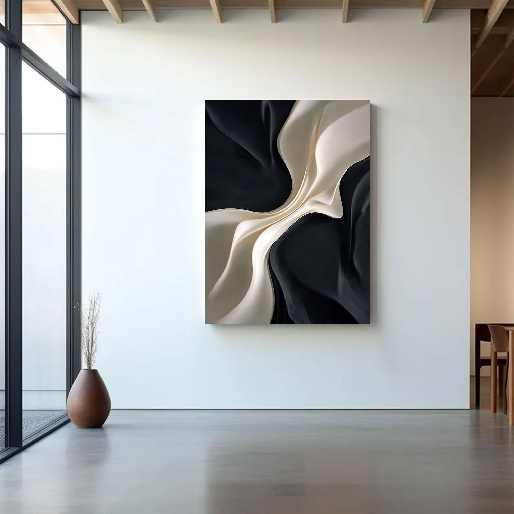 Black and white texture wall decor wood sculpture wall decor painting