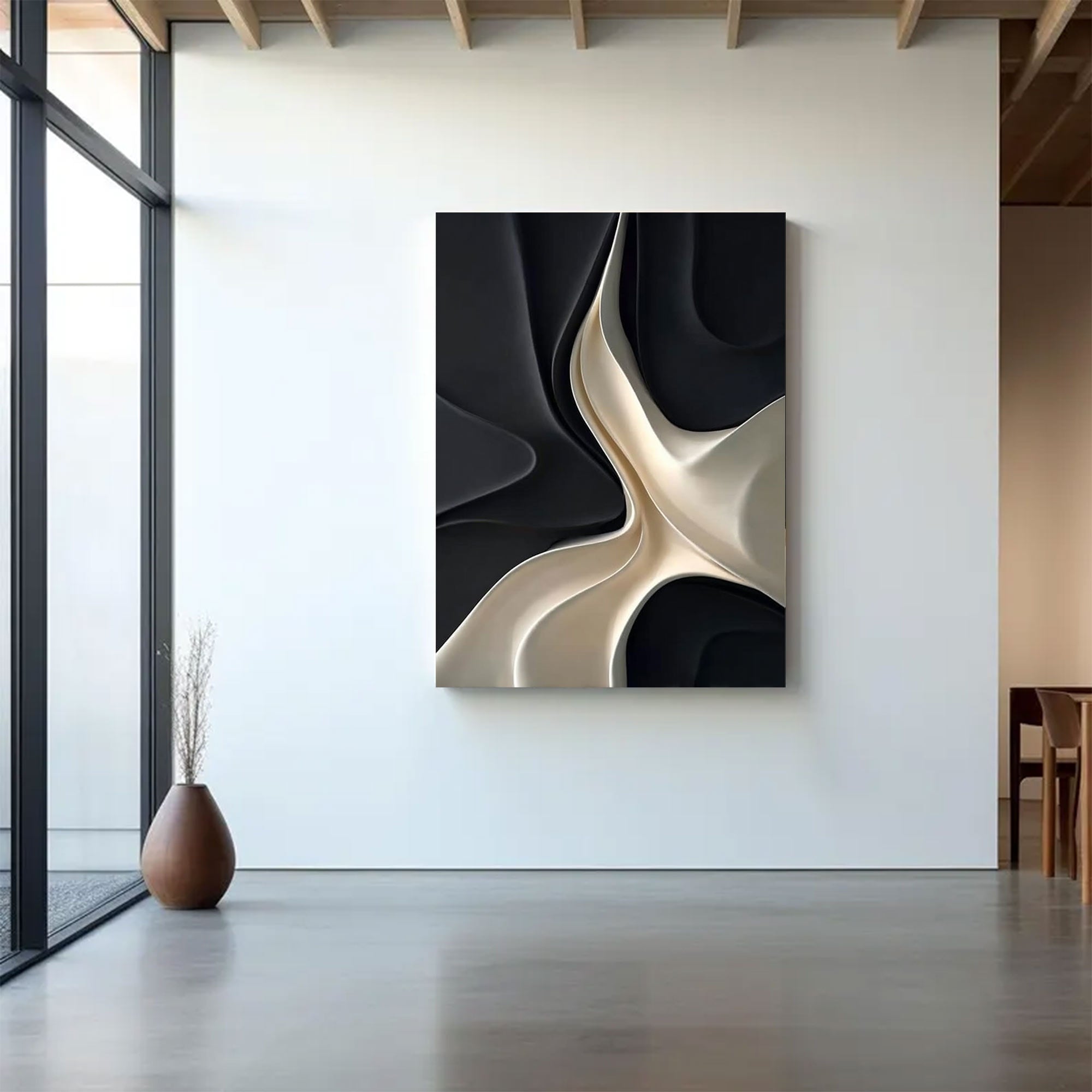 Black white texture wall art Wood Wall Decor Sculptured art Painting