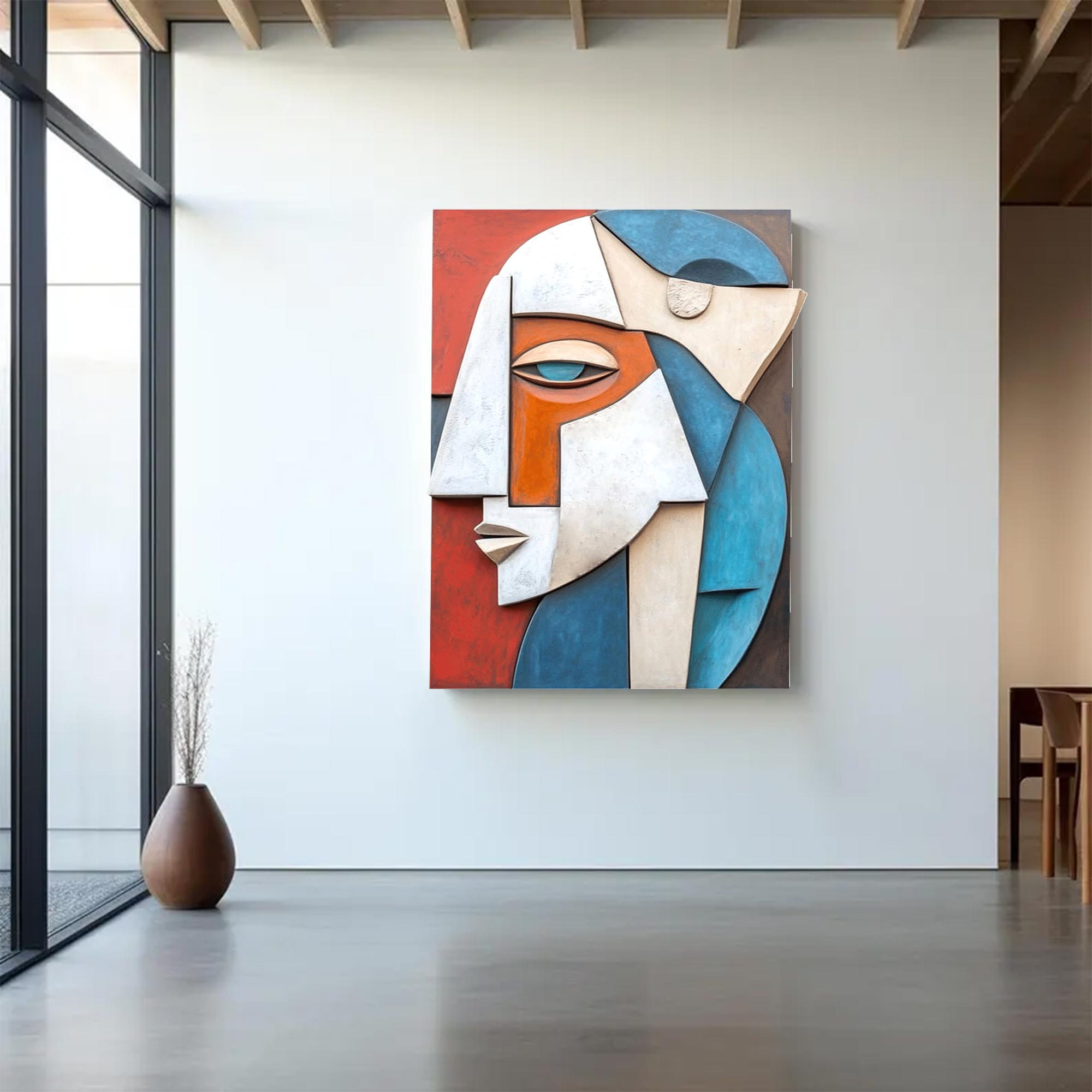 face 3D Textured Wall Decor Wood carving wall art Wooden wall decor Art