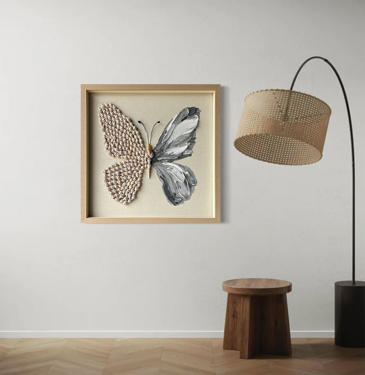 butterfly painting shell decor art butterfly wall art Shell decor painting