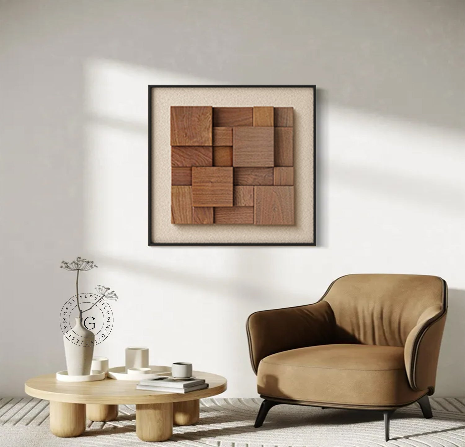 Wood collage decor painting, wood wall painting 3D Textured Wall Art