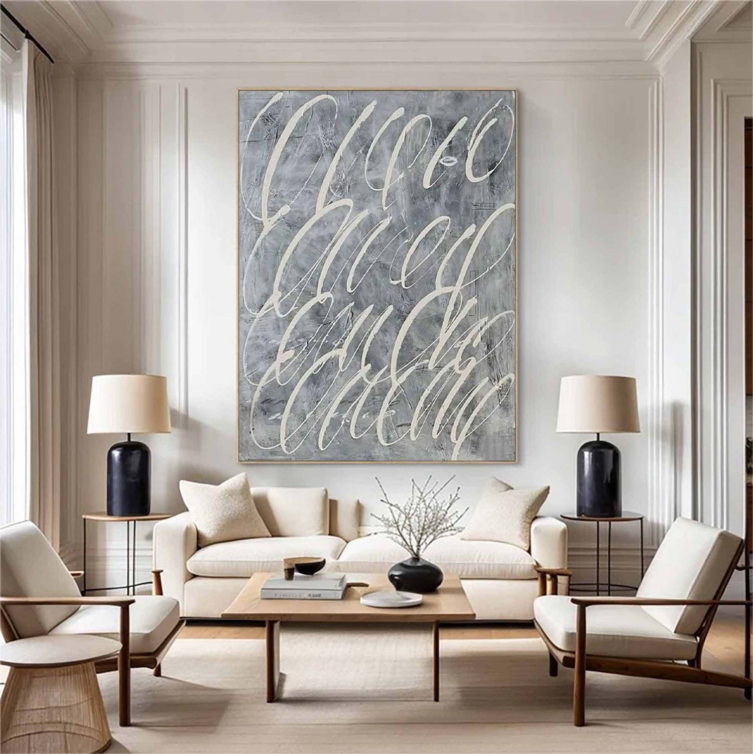 Large Blue Wall Art Blue Minimalist Abstract Painting Light Blue Abstract Art