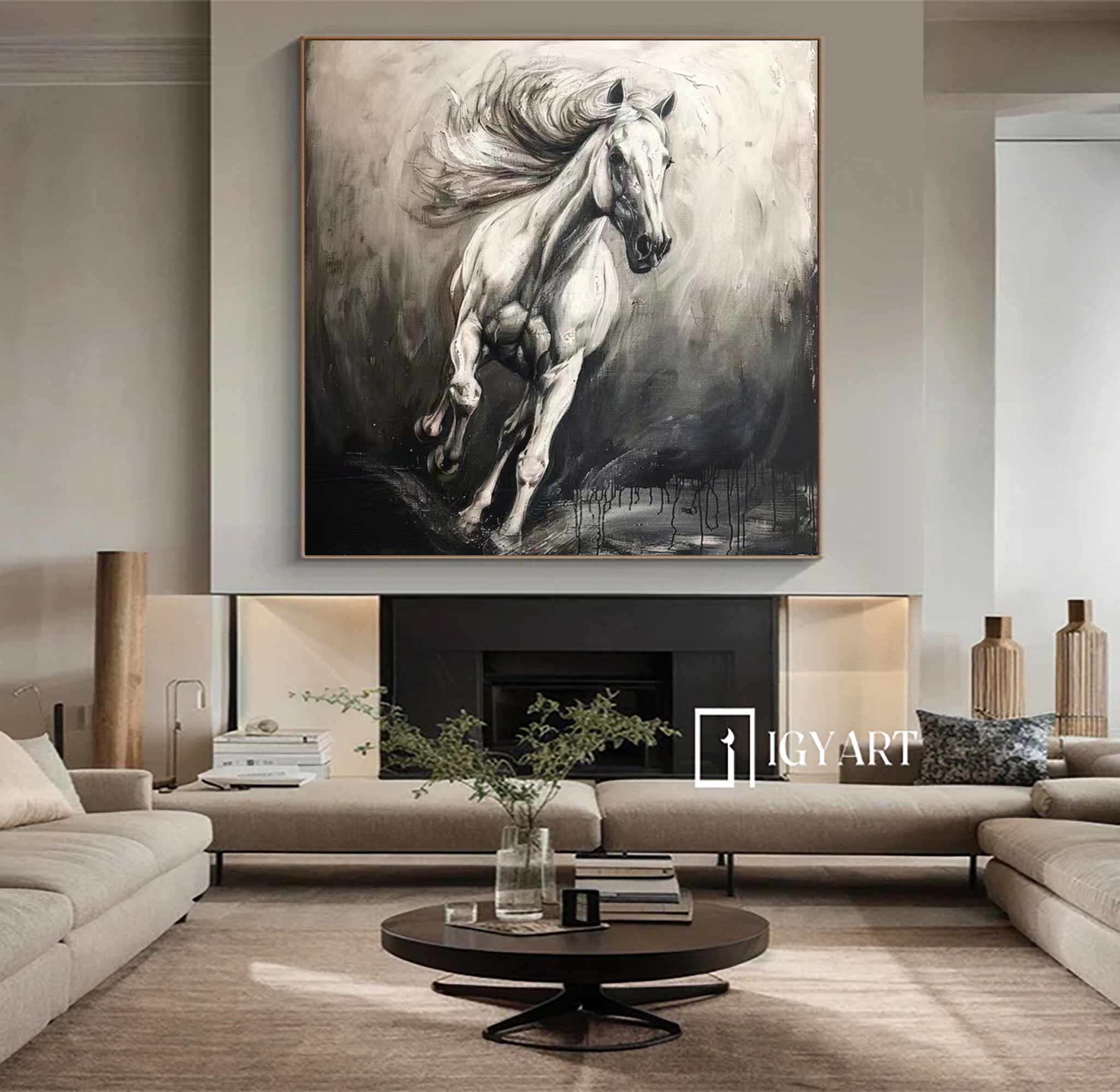 Horse Abstract Painting Running Horse Painting Horse Painting Horse Oil Painting Personalized Gifts Animal Painting