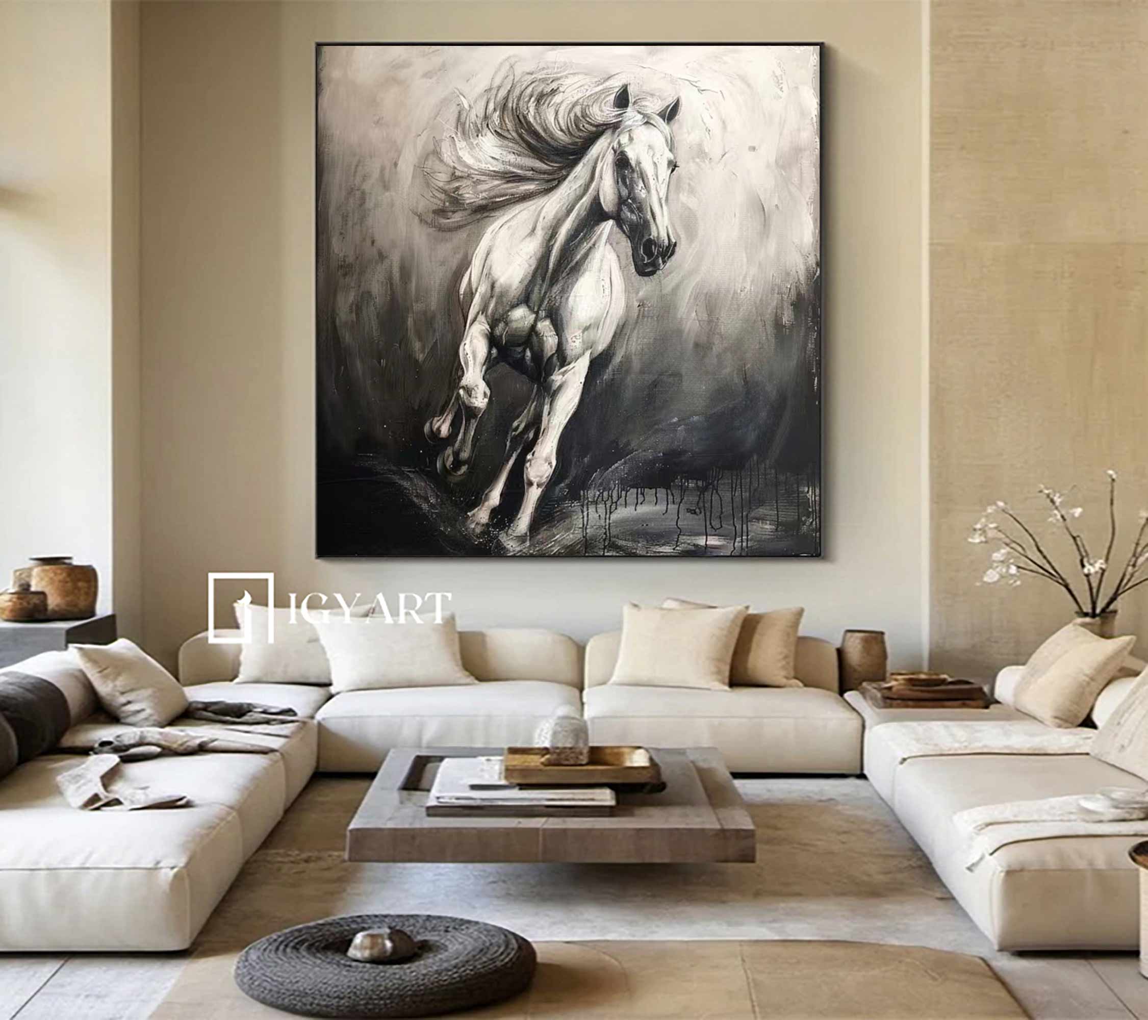 Horse Abstract Painting Running Horse Painting Horse Painting Horse Oil Painting Personalized Gifts Animal Painting