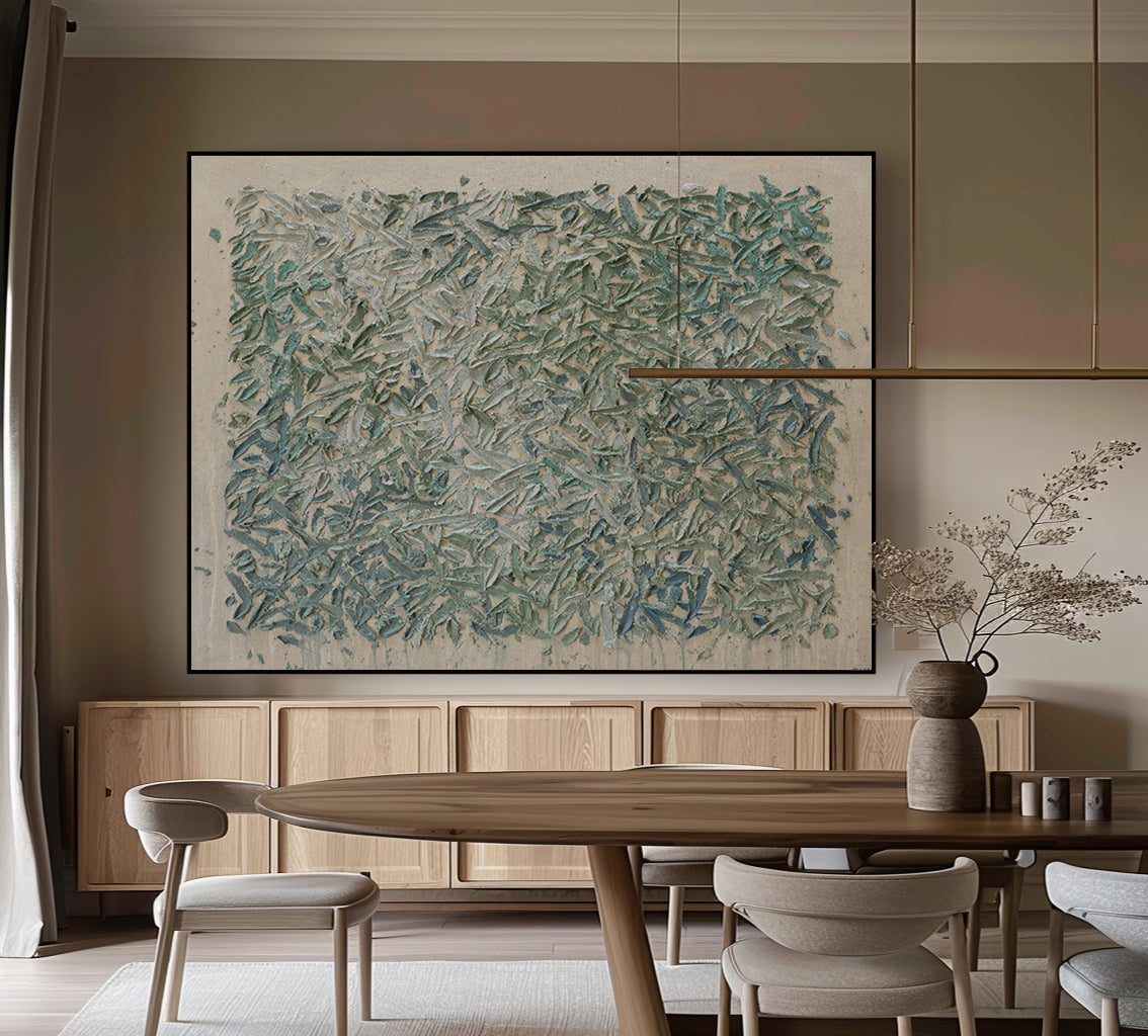 Green wall art Green textured wall art Large Green abstract painting