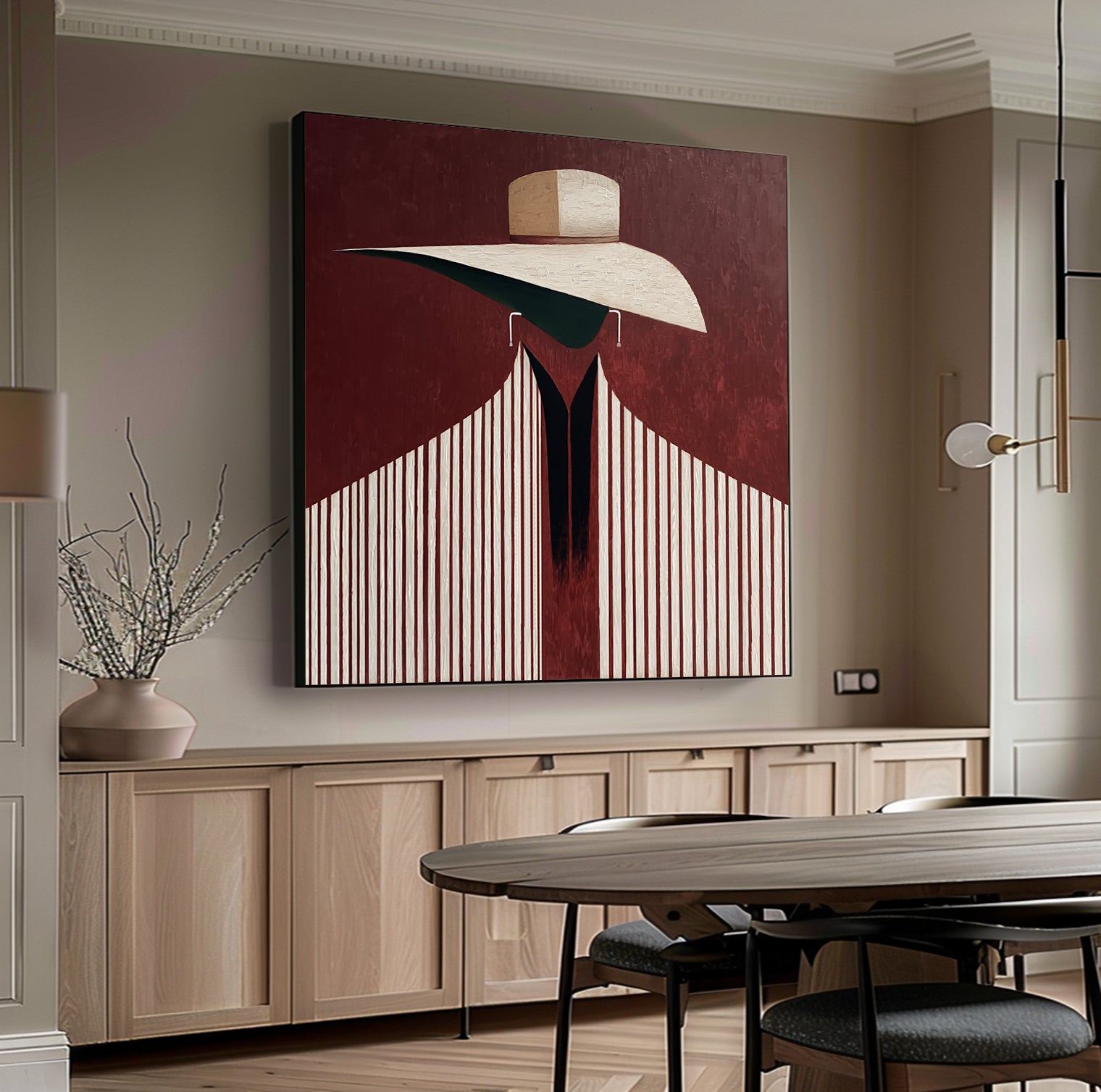 Hand-Painted Minimalist Portrait Art- Urban Chic Figural Oil Paintings