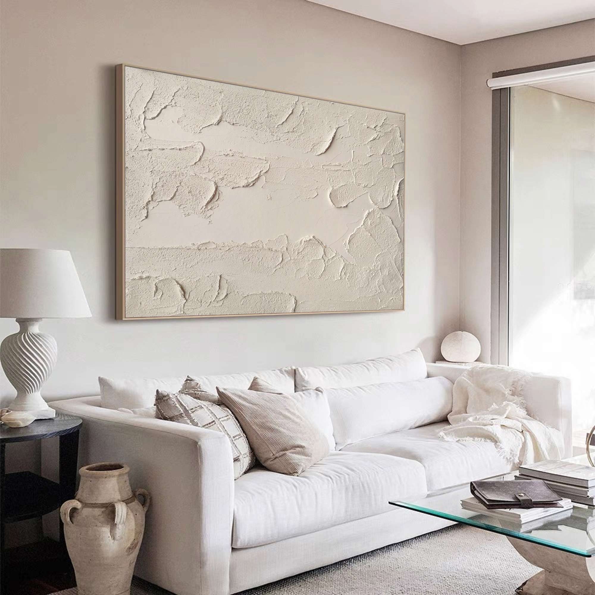 Beige textured wall art Beige Abstract art Beige wall art Beige Painting Beige Minimalist art Beige plaster art