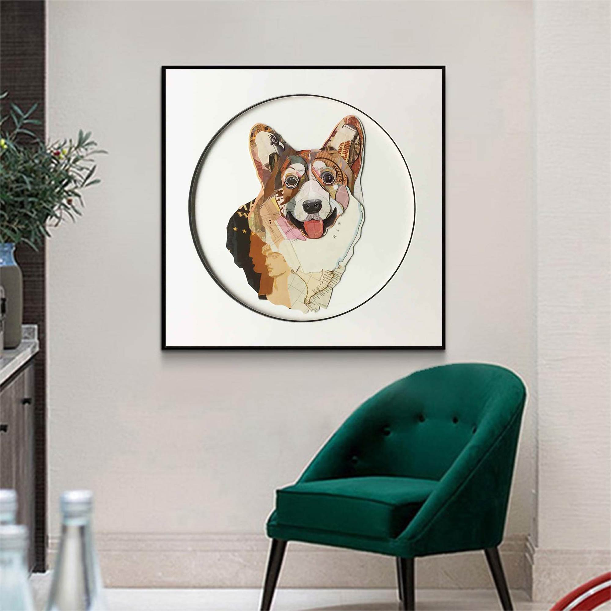 Pet Dog Collage art painting Pet Dog collage art Pet Dog painting