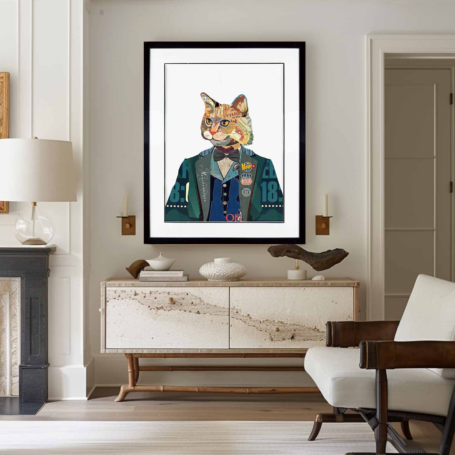 Pet cat portraits Pet Aristocracy Wall Decor Collage Wall Art