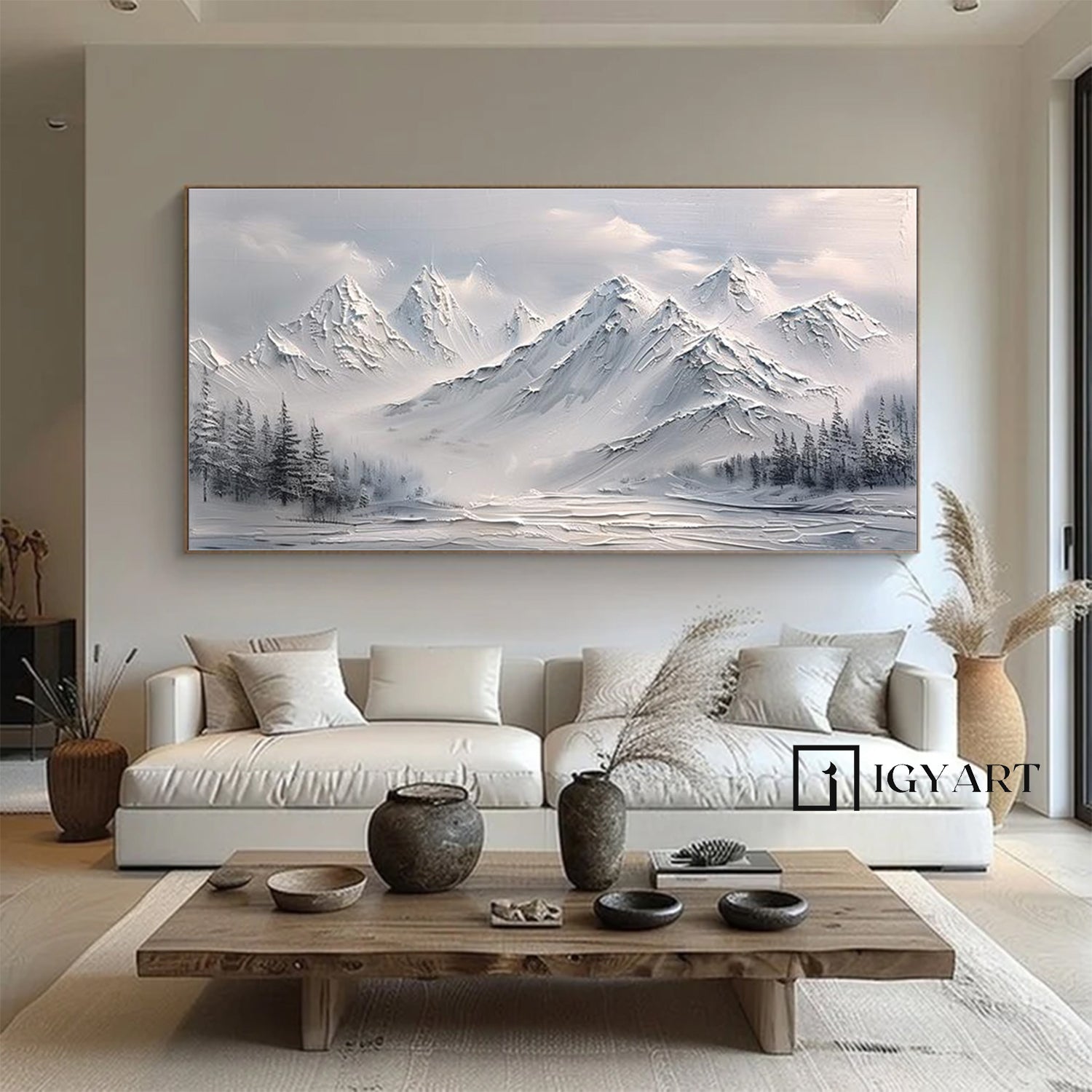 Large mount paintings mountain wall art Large mountain artwork blue mountain landscape art