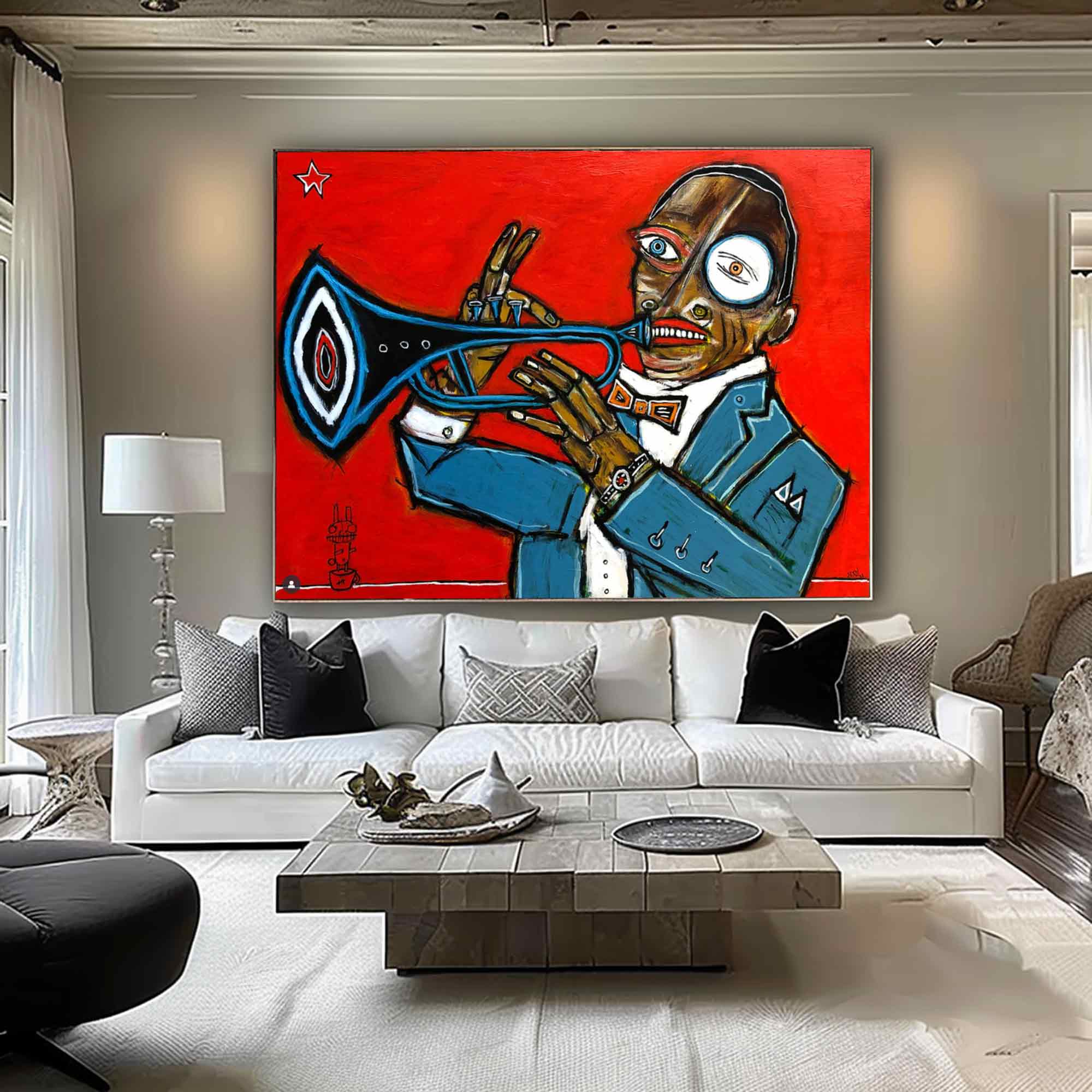 Red Pop Art Modern Graffiti Style Art Red Street Graffiti painting
