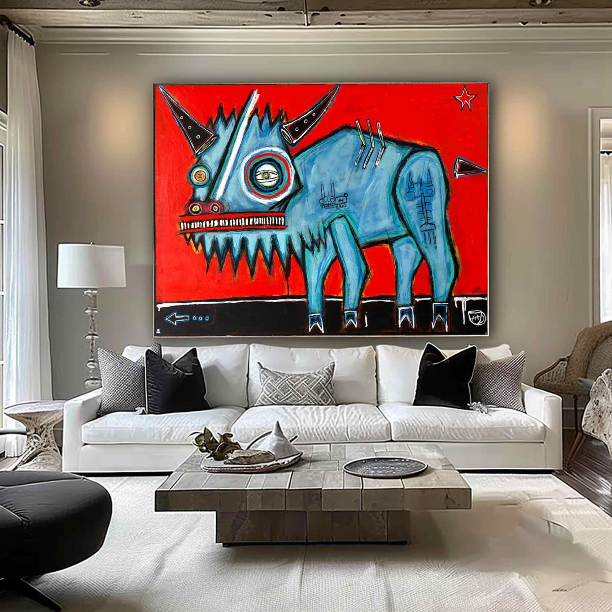 Modern Graffiti Style Art Red Pop Art Red Street Graffiti painting