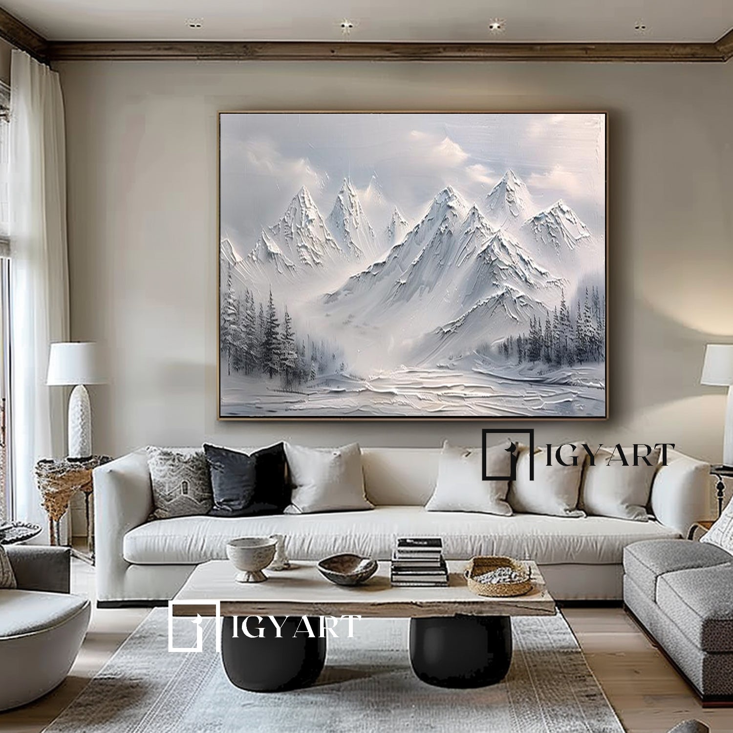 Large mount paintings mountain wall art Large mountain artwork blue mountain landscape art