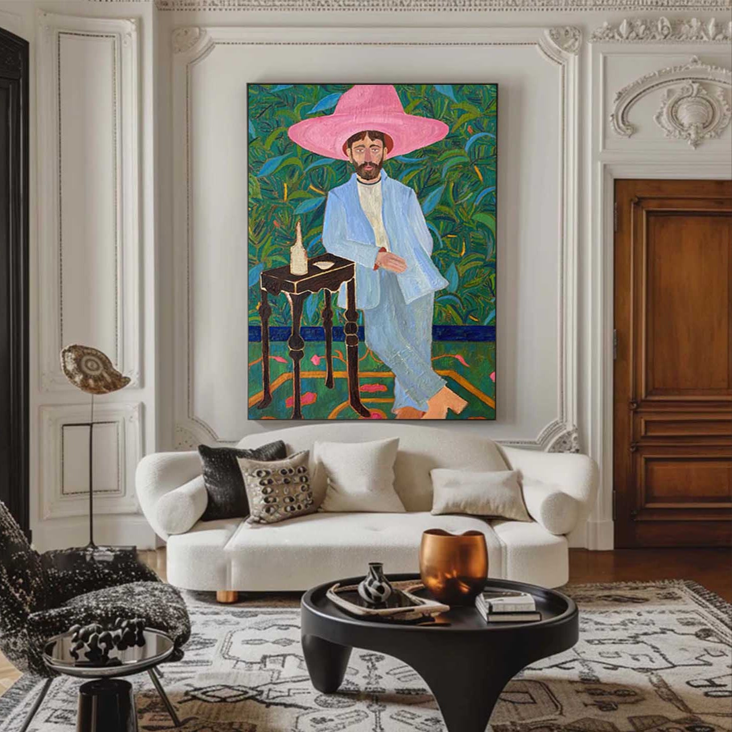 Figure abstract painting Red hat figure painting red hat figure abstract painting figure art