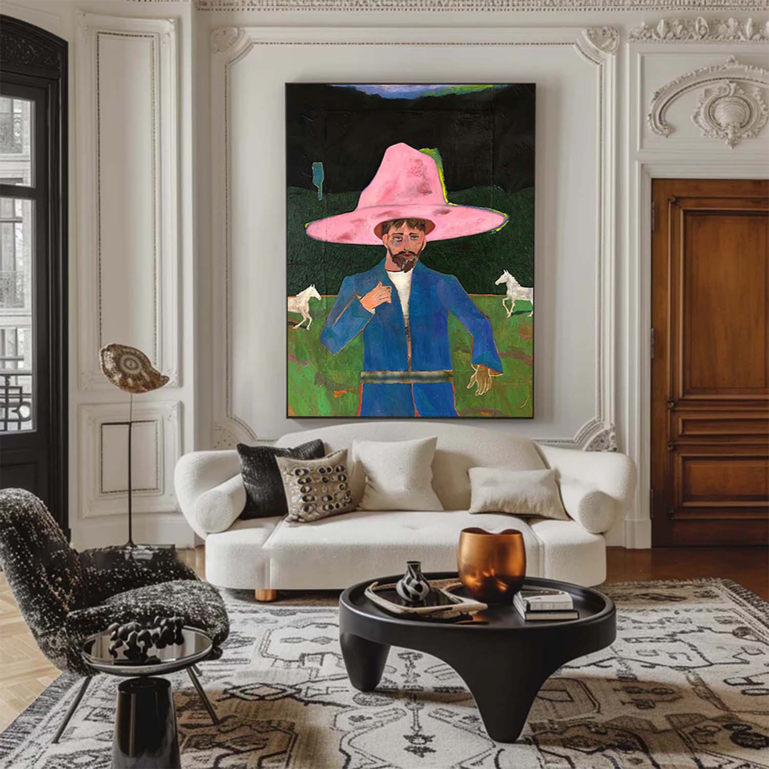 red hat figure abstract painting Red hat figure painting Figure abstract painting figure art