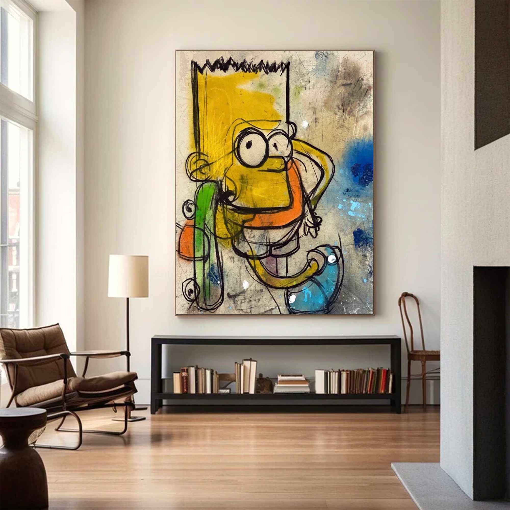 Bart Simpson graffiti art street Cartoon drawing style art urban street art