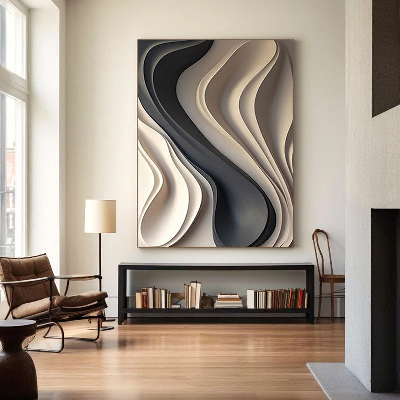 Wood Textured Wall Decor Sculptured Block Art Sculptured art Painting