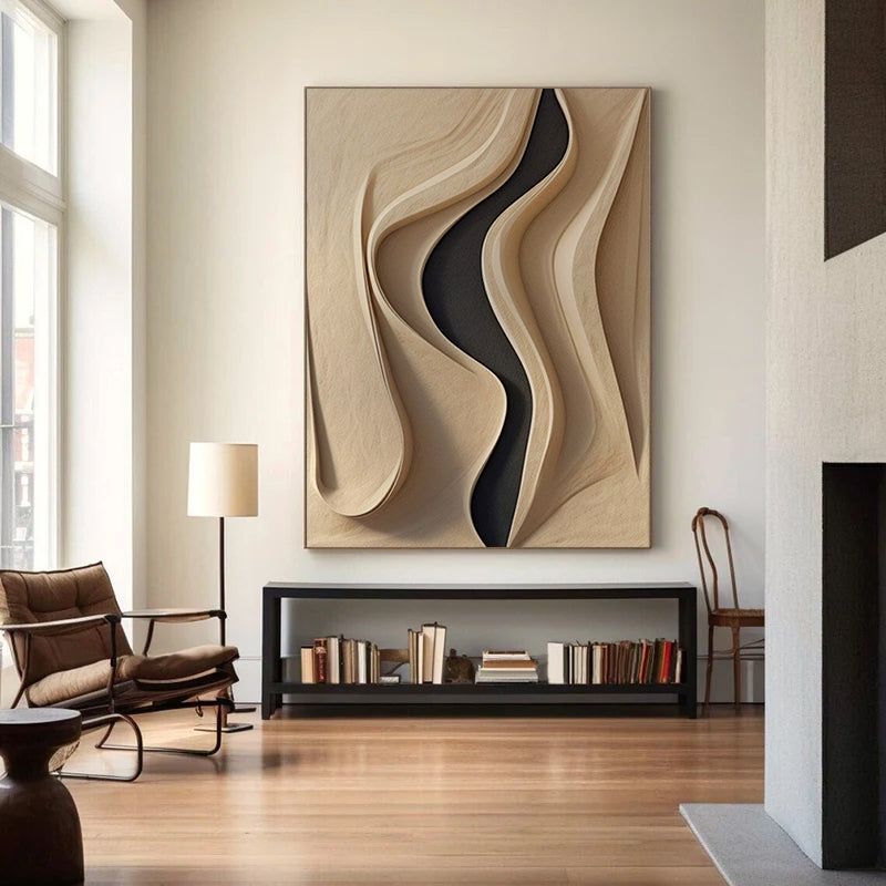 Beige Geometric Wood Art Beige Sculptured art Painting sculpture Wood Wall Art sculpture Textured Wall Decor Wood Block Art