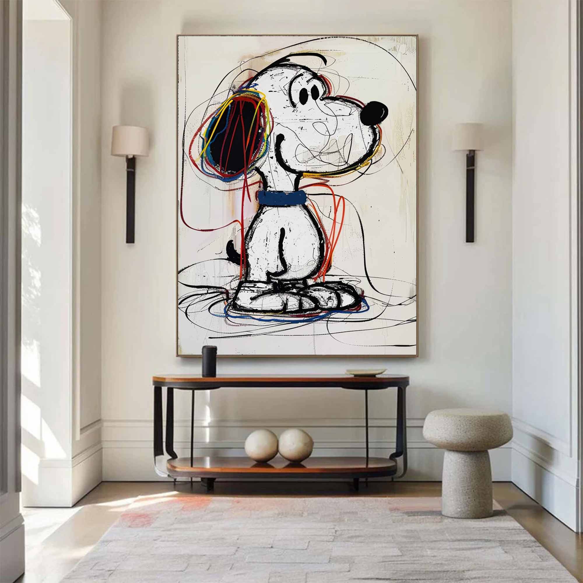 street art style graffiti wall decor Snoopy cartoon Graffiti painting