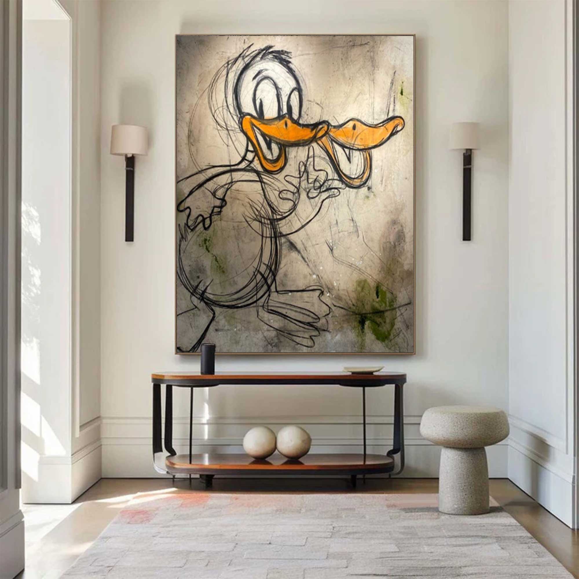 Donald Duck cartoon Graffiti art street art style graffiti wall decor