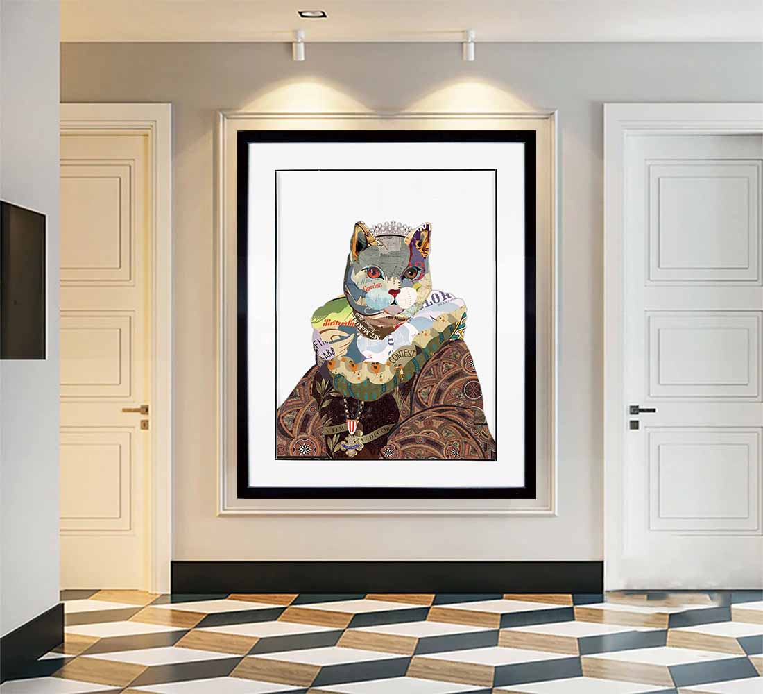 Pet cat portraits regal pet portrait Wall Decor Pet Collage Wall Art