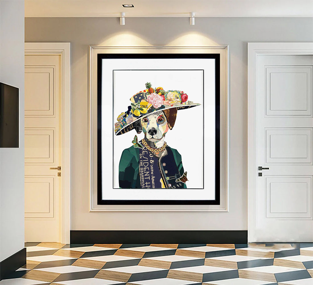 Pet Dog portraits regal pet portrait Wall Decor Pet Collage Wall Art