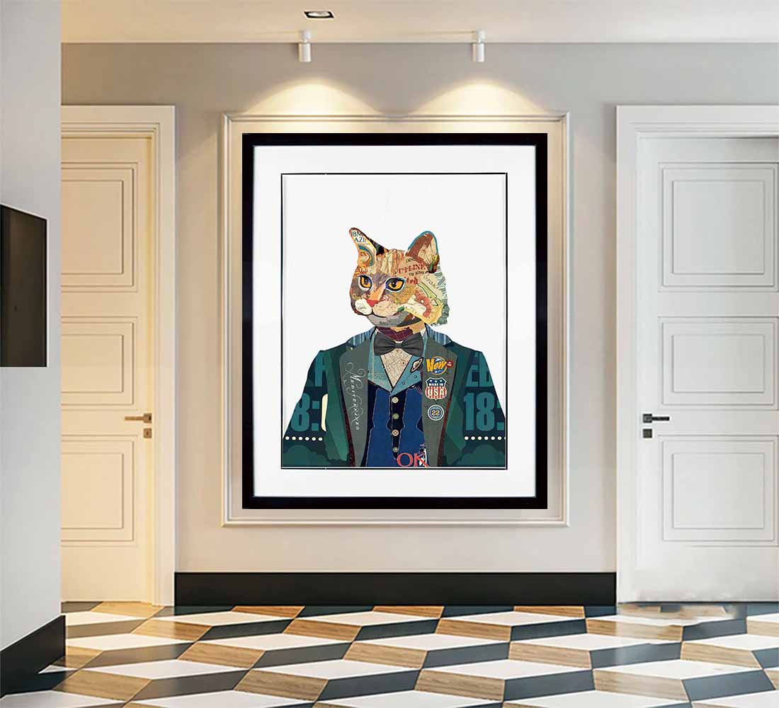 Pet cat portraits Pet Aristocracy Wall Decor Collage Wall Art