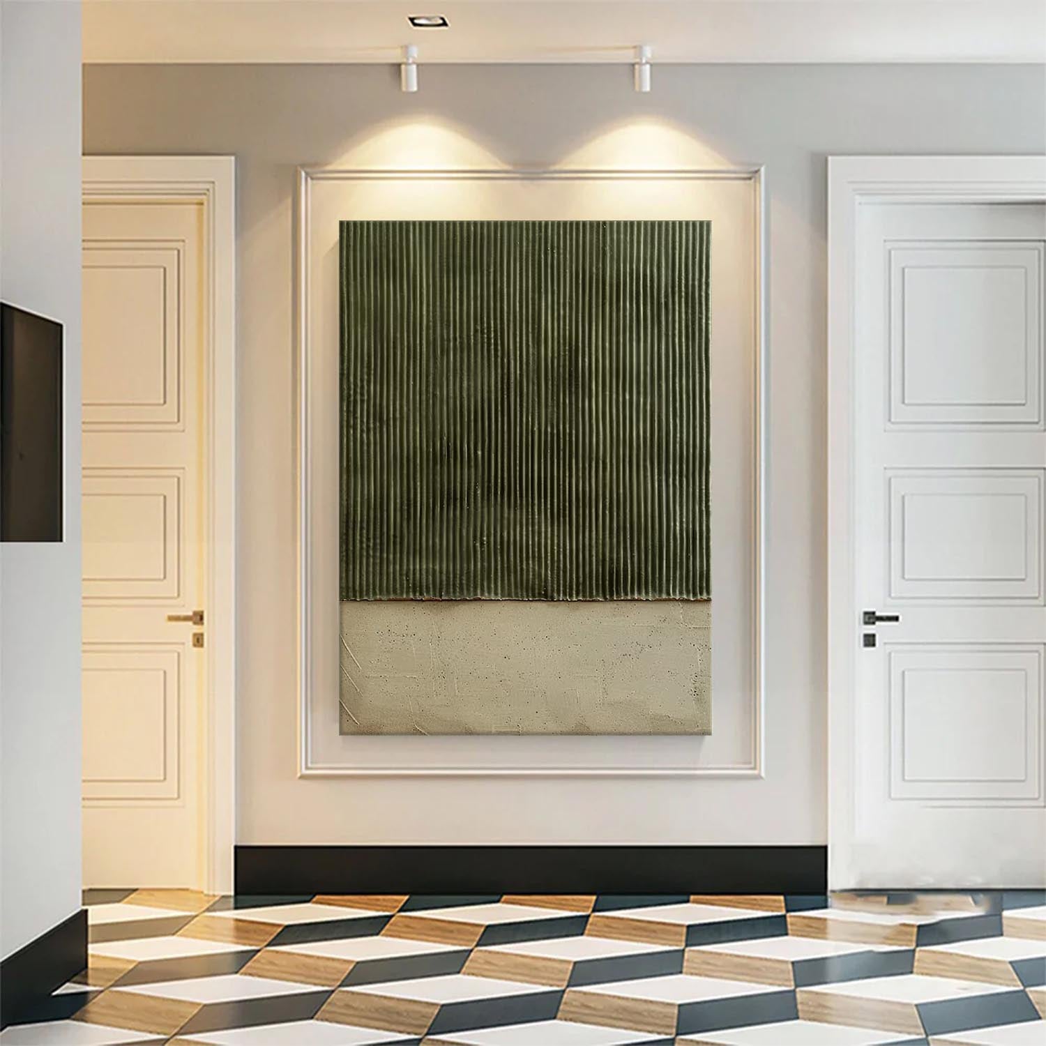 Green minimalism painting Large green abstract painting Sage green painting green painting