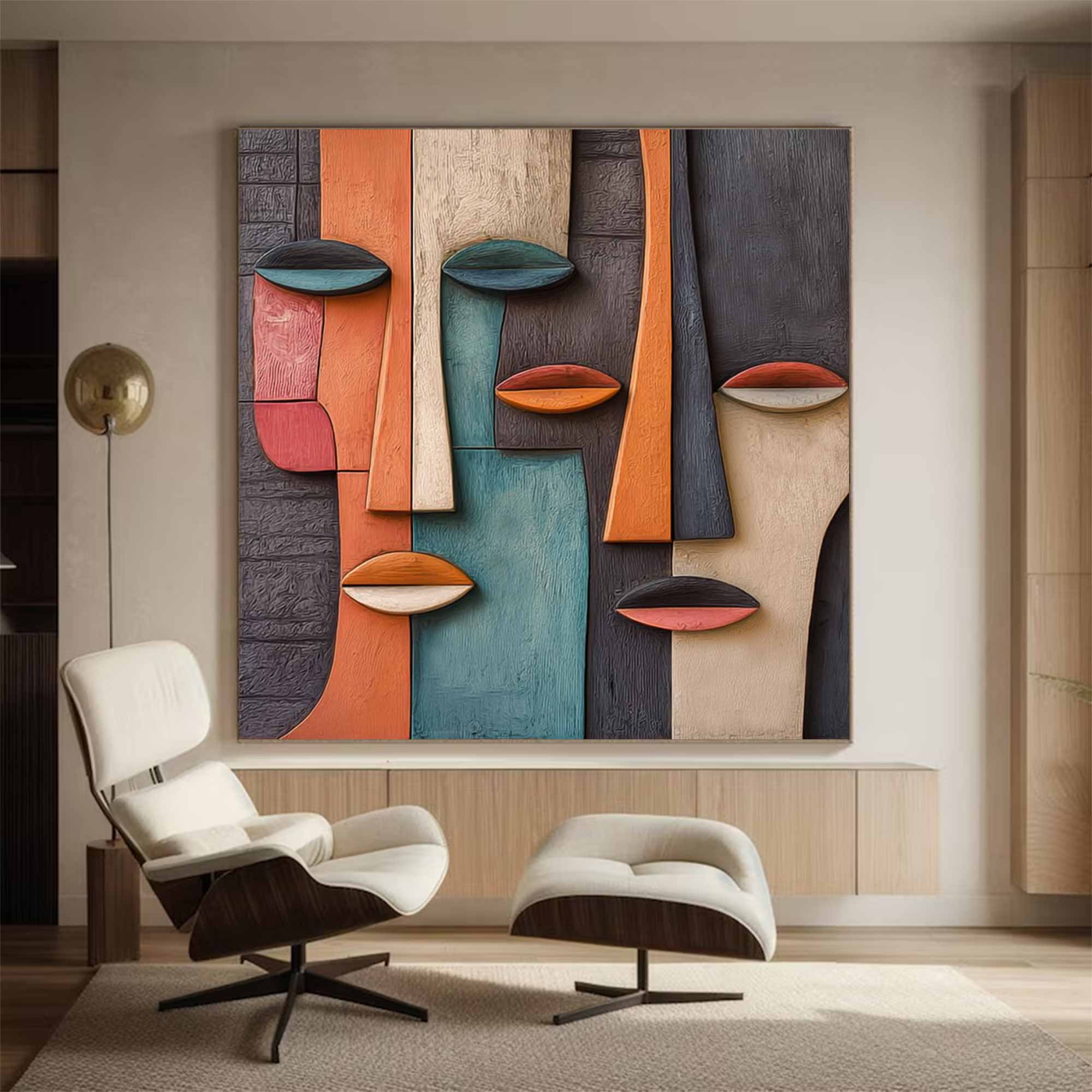 Wood carving wall decor Art Abstract 3D Textured Wall Decor