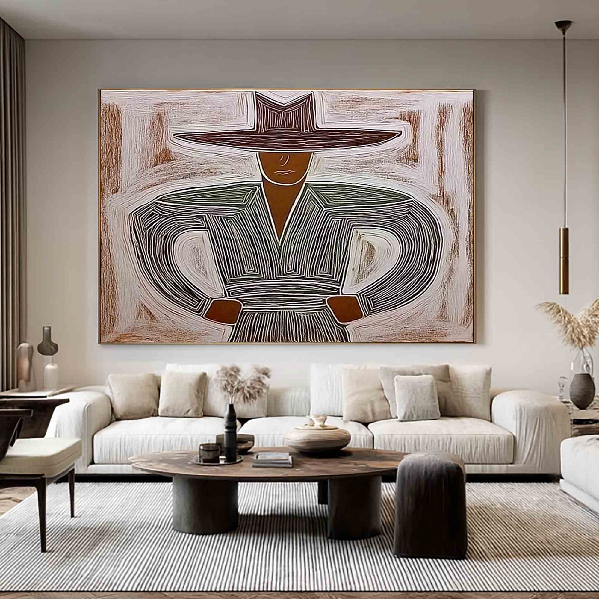 Abstract cowboy wall art Boho western abstract art modern cowboy art