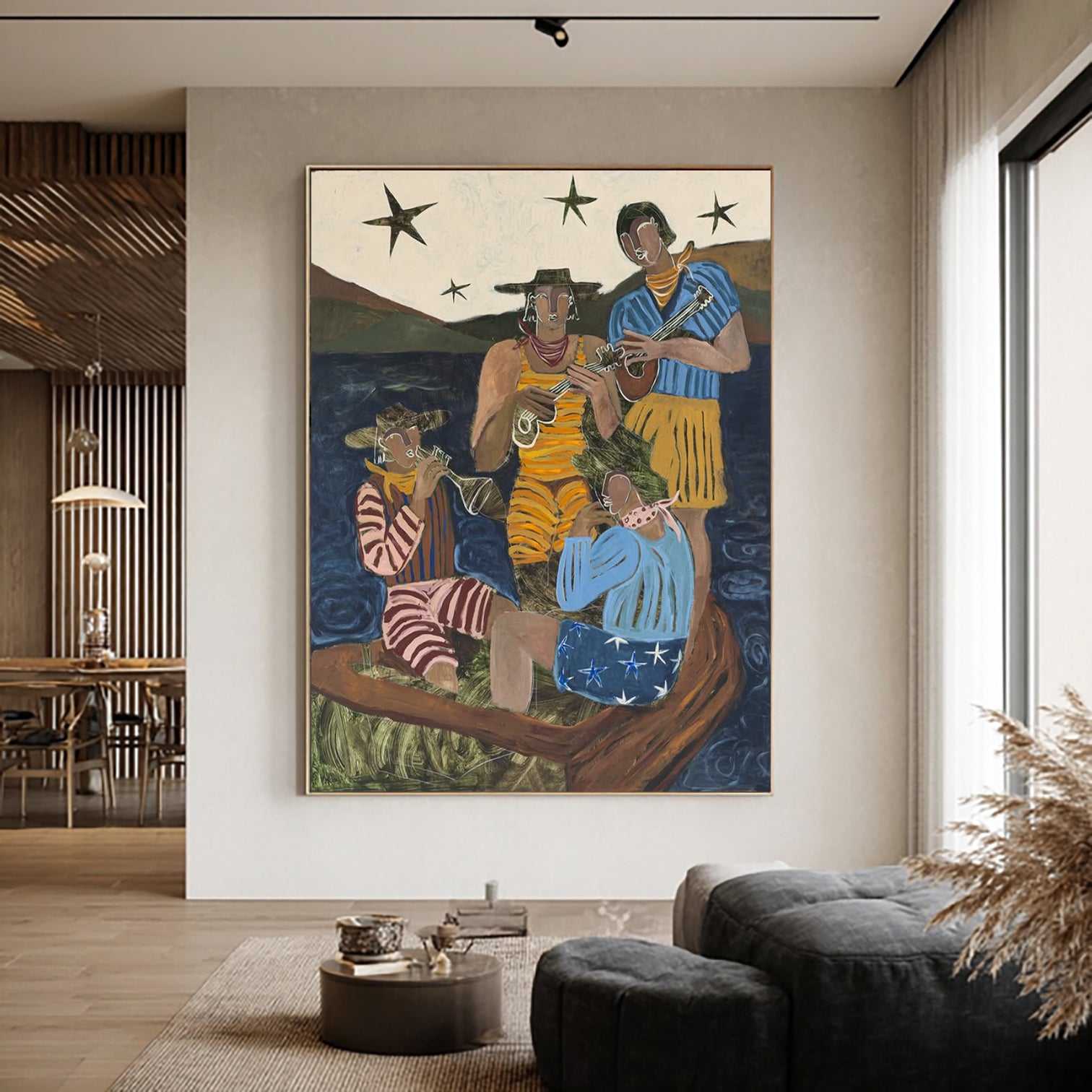 Mid-century Modern People Decor Modern Figurative Portrait Oil Painting