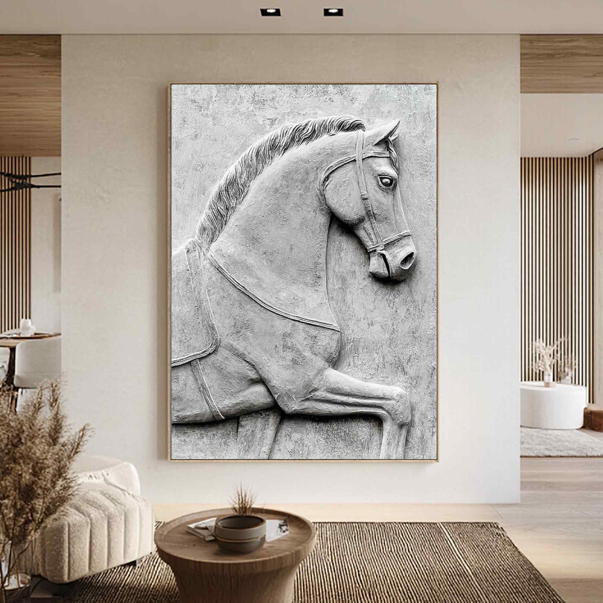 Horse 3D Textured Sculpture wall decor Horse Abstract wooden art