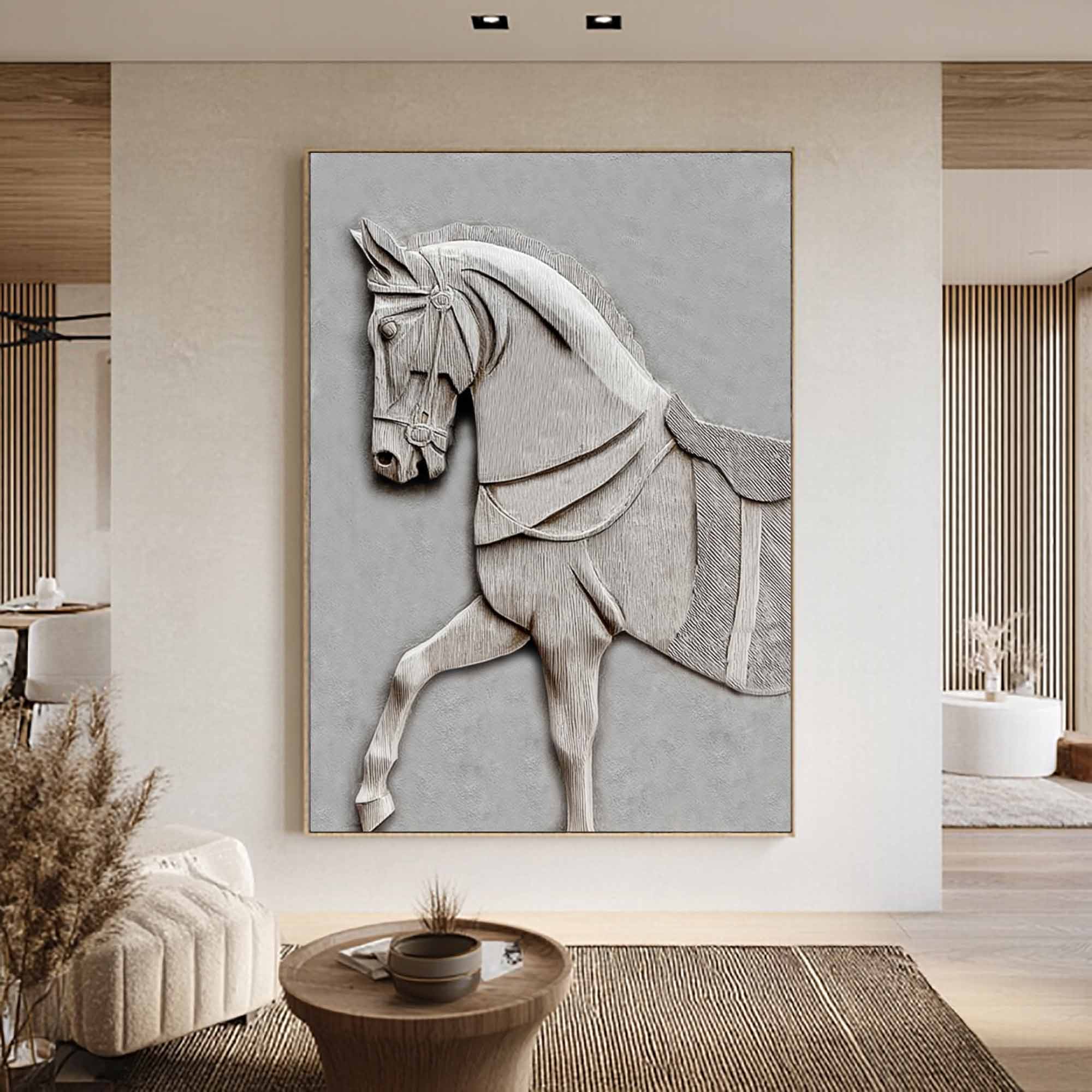 Wooden horse carvings painting, horse-shaped wood wall decor