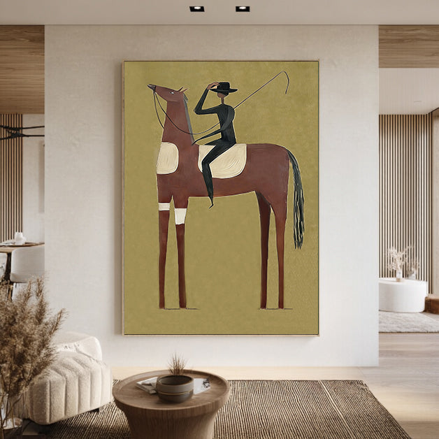 Modern Horse Wall Art Surrealist Horse Portrait Stylized Equestrian Decor