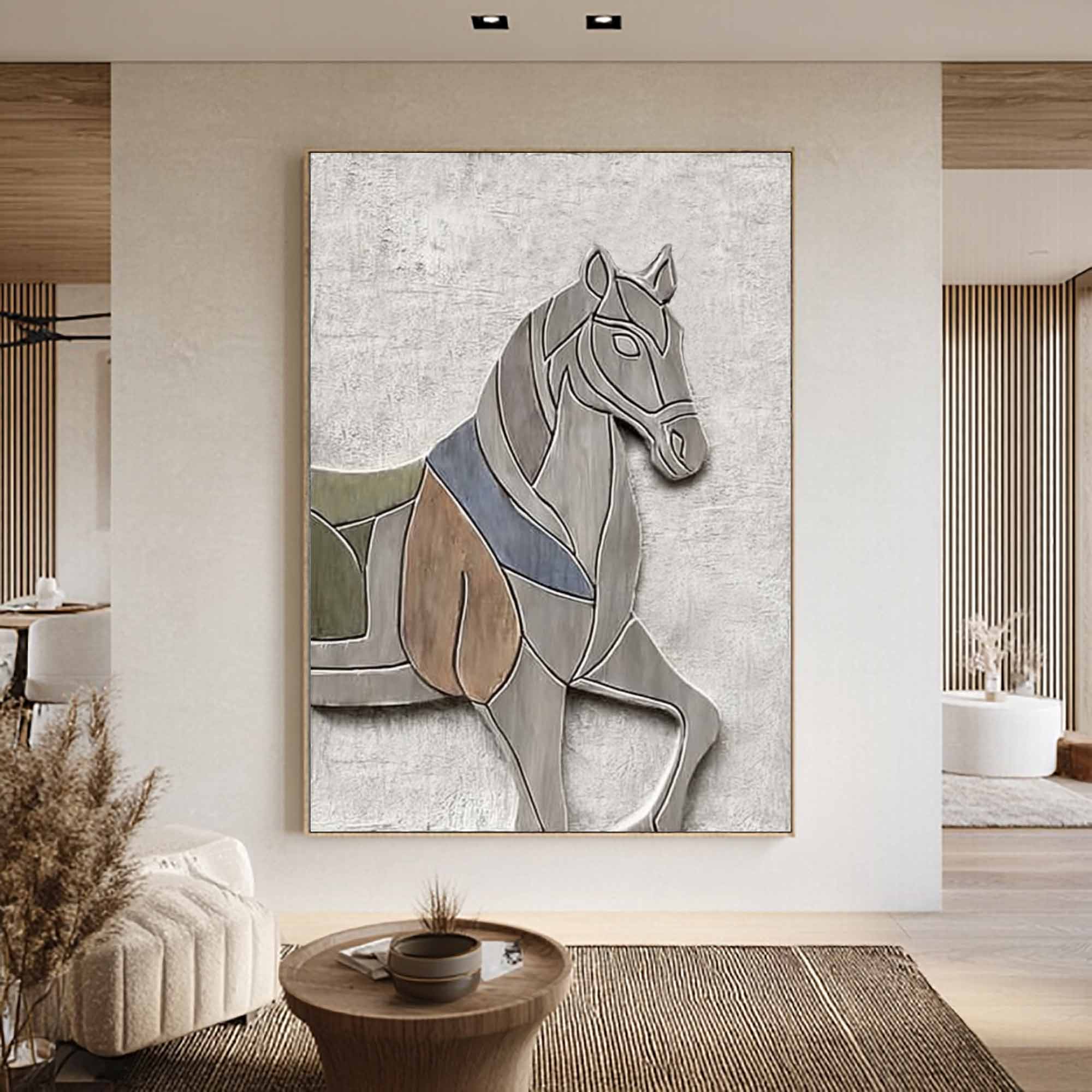 Horse Textured Sculpture wall decor Horse Abstract wood Sculpture art