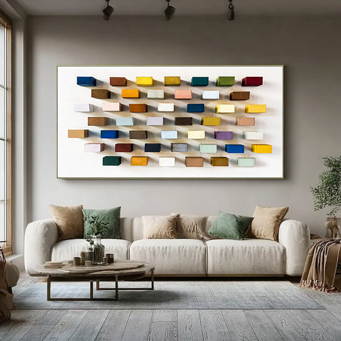 3D Wooden Wall Art Geometric Wood Wall Art Modern Wood Mosaic Wall Decor