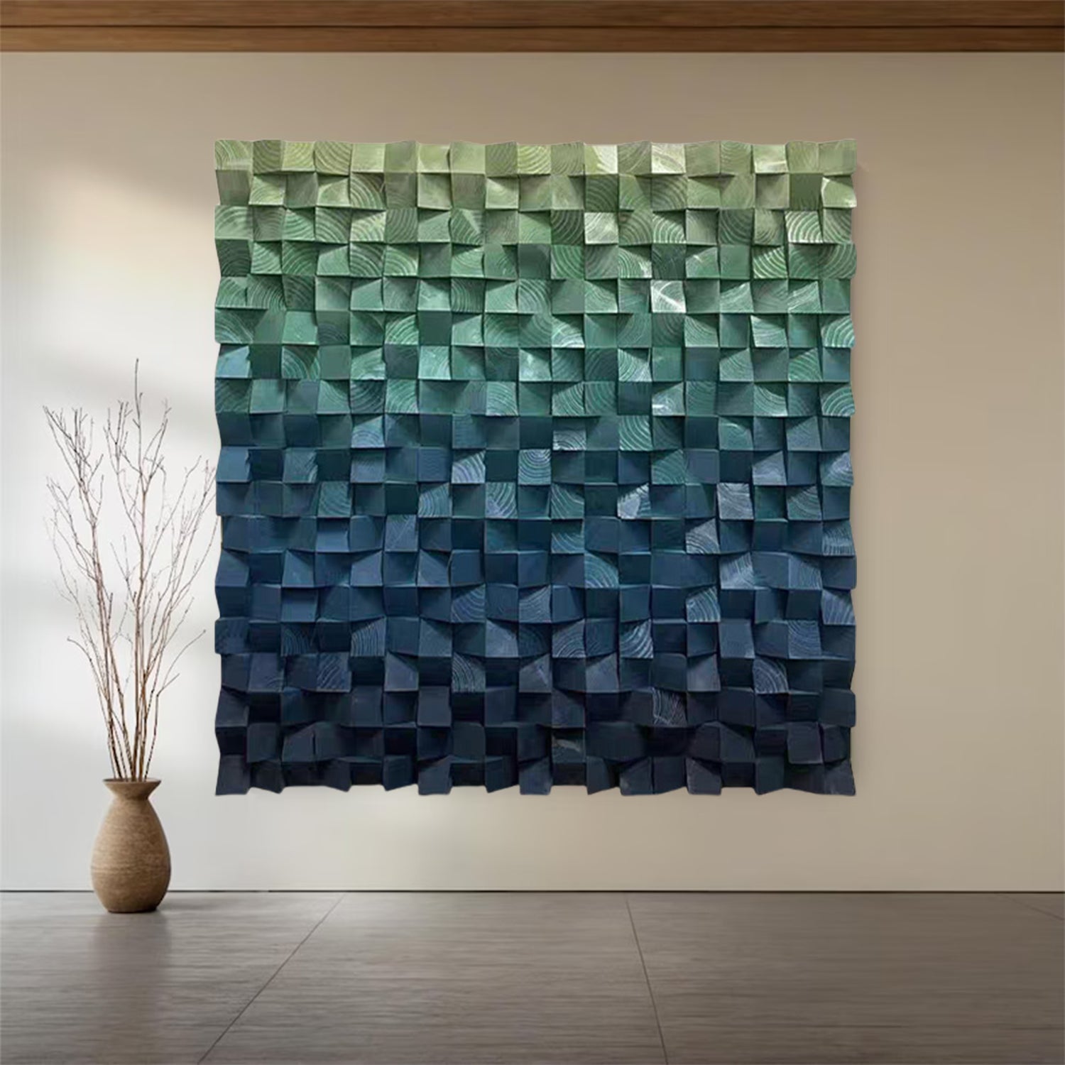 Wood wall Decor Wood Block Art Geometric Wood Art Sculptured art