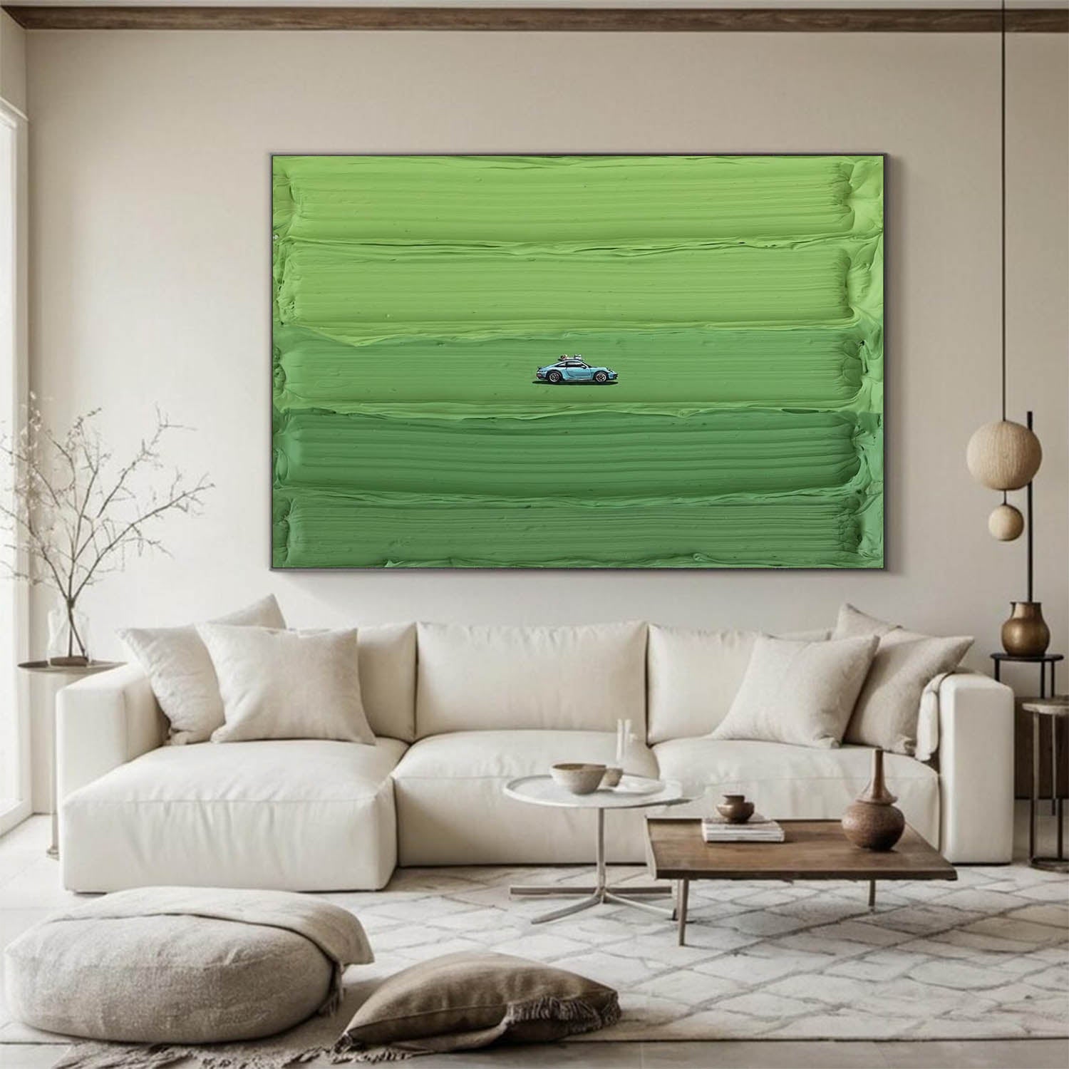 Large Green Textured Painting on Canvas Green Sports Oil Painting Green abstract art Green Minimalist Wall Art
