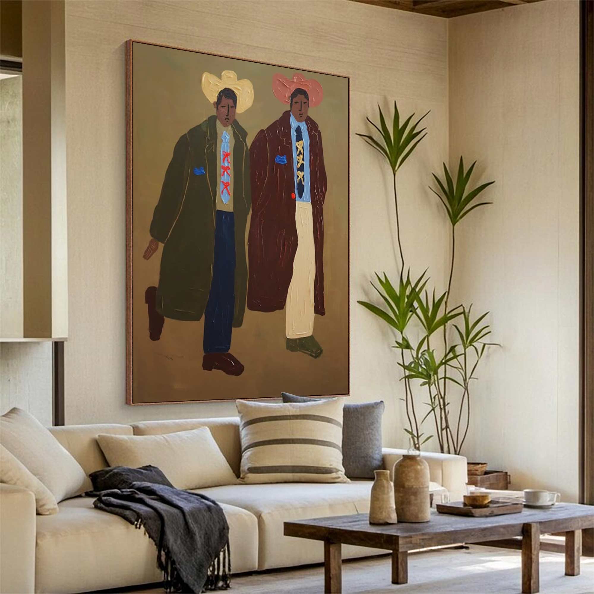 Retro fashion men portrait art decor Contemporary Figurative Art
