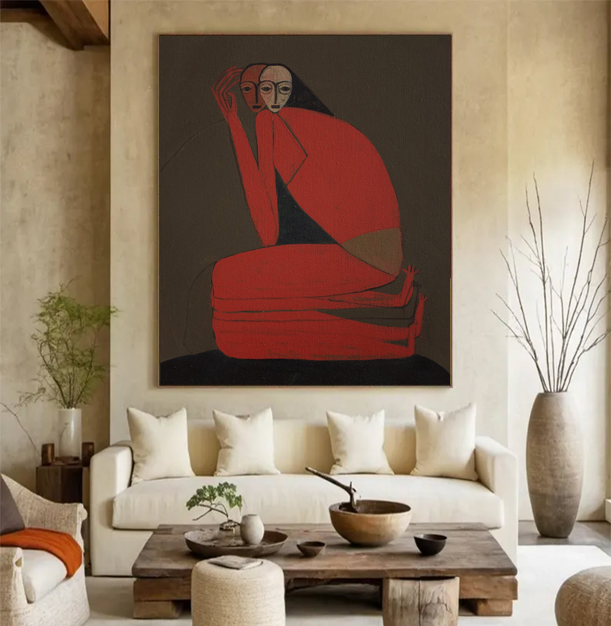 Surrealist Portrait Figure painting Boho Abstract figurative painting