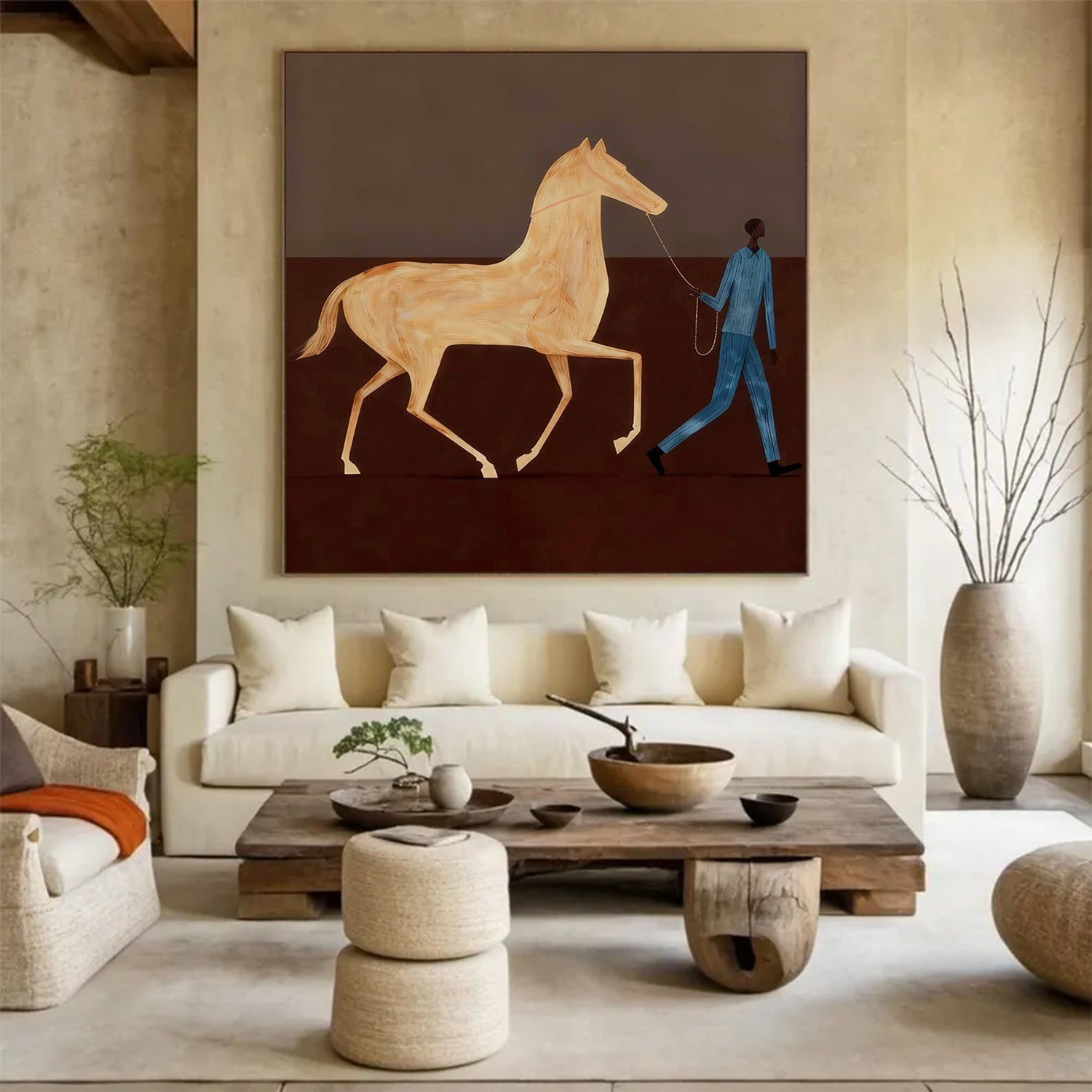 Horse Wall Art, Equestrian Art, Horse Lover Gift Modern Horse Painting