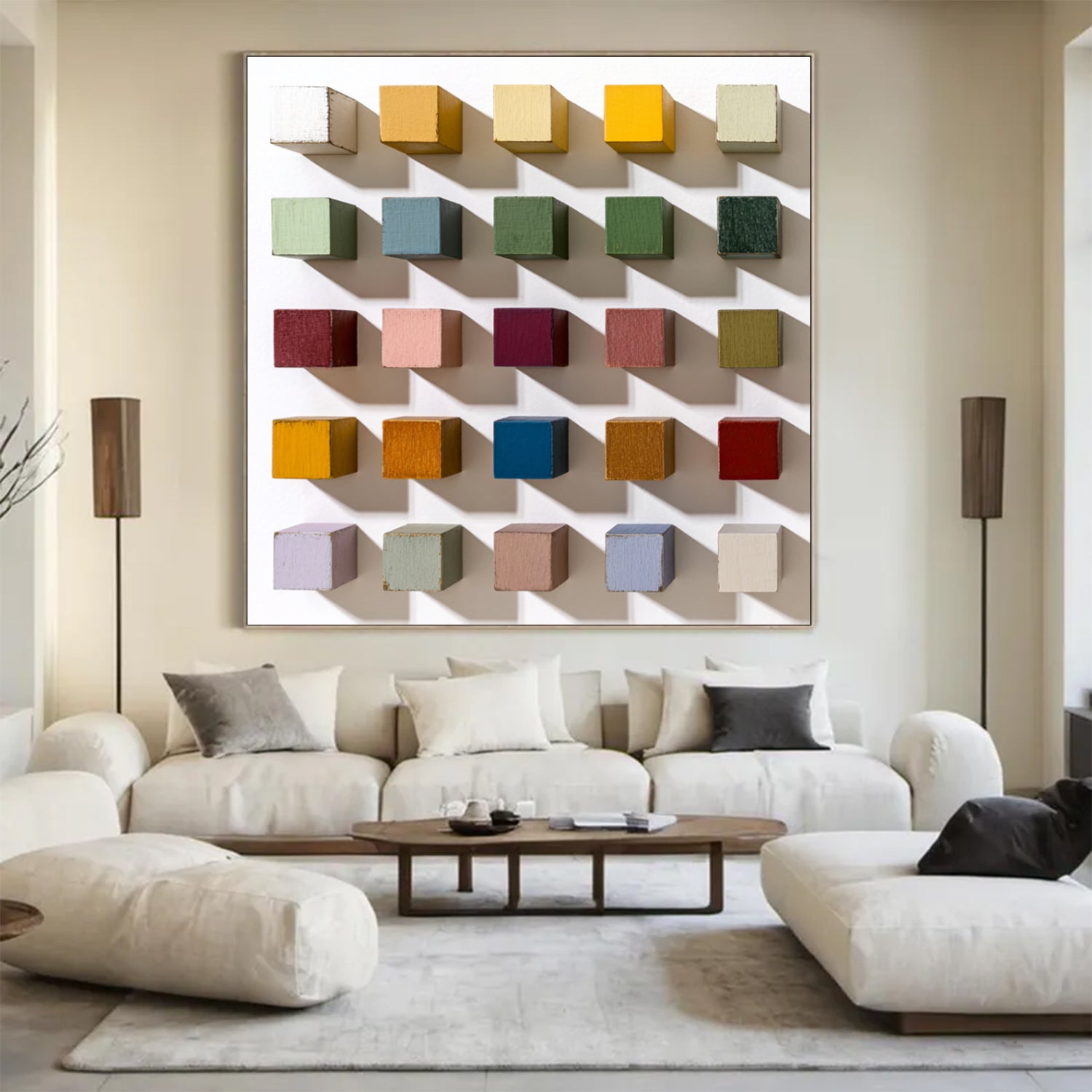 3D Wood Textured Wall Decor Colorful wooden wall art, mosaic texture art