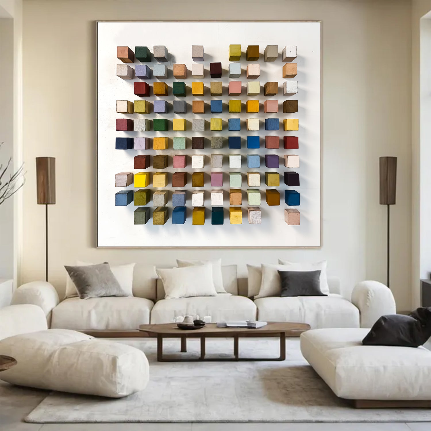 3D Wood Textured Wall Decor Colorful wooden wall art Colorful painting