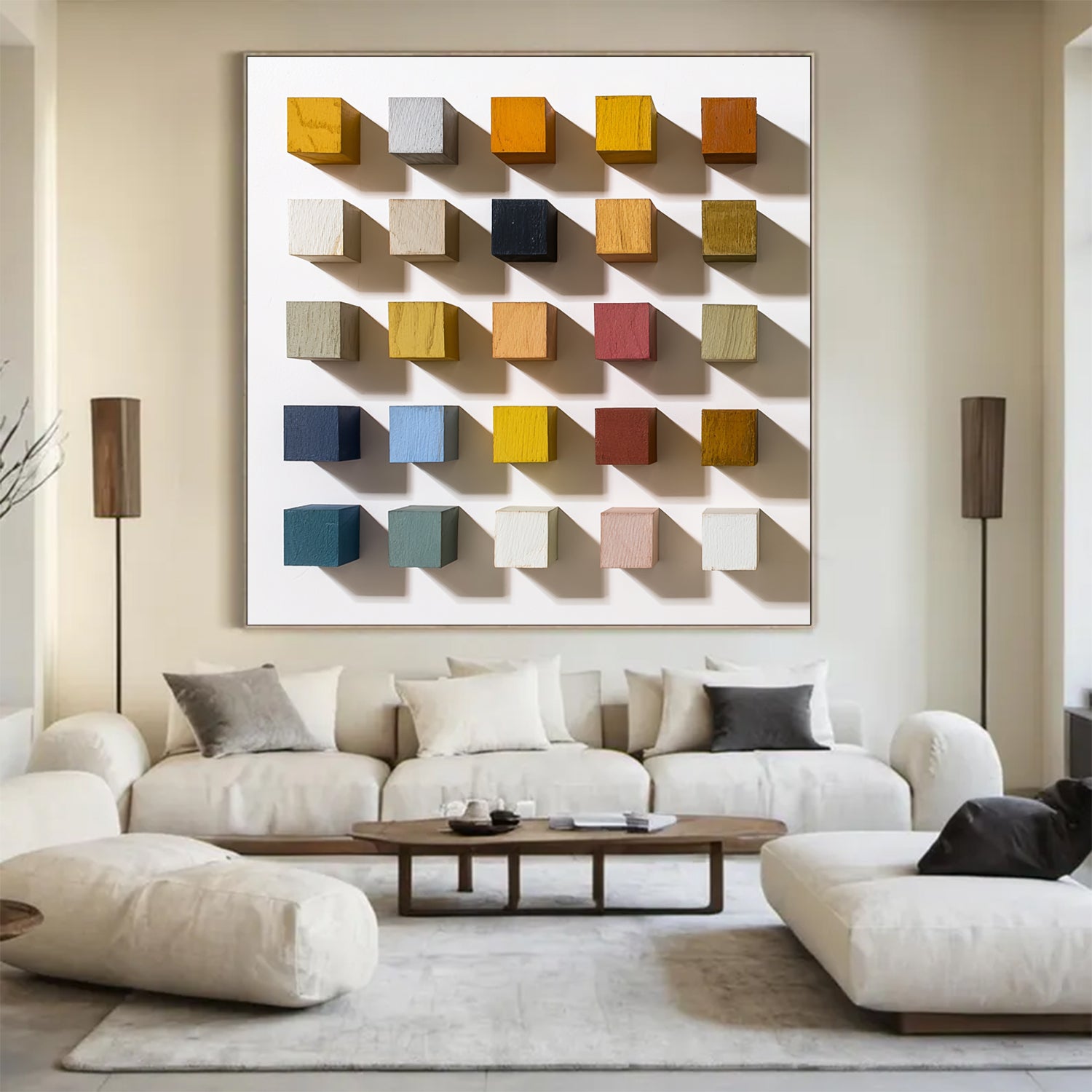 3D Wood Textured Wall Decor Colorful wooden wall decor painting