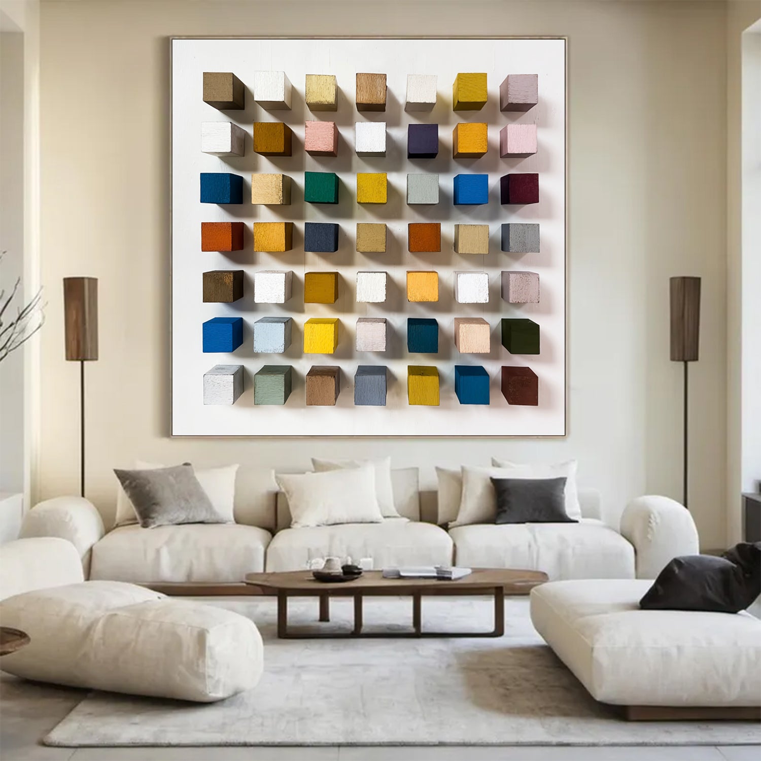 3D Wood Textured Wall Decor Colorful wooden wall art Colorful painting